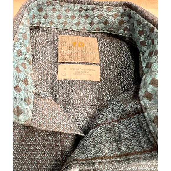 Thomas Dean Boys Shirt Sz S 8 Button Down Long Sleeve SET 2 Striped / Print TD - Picture 13 of 14